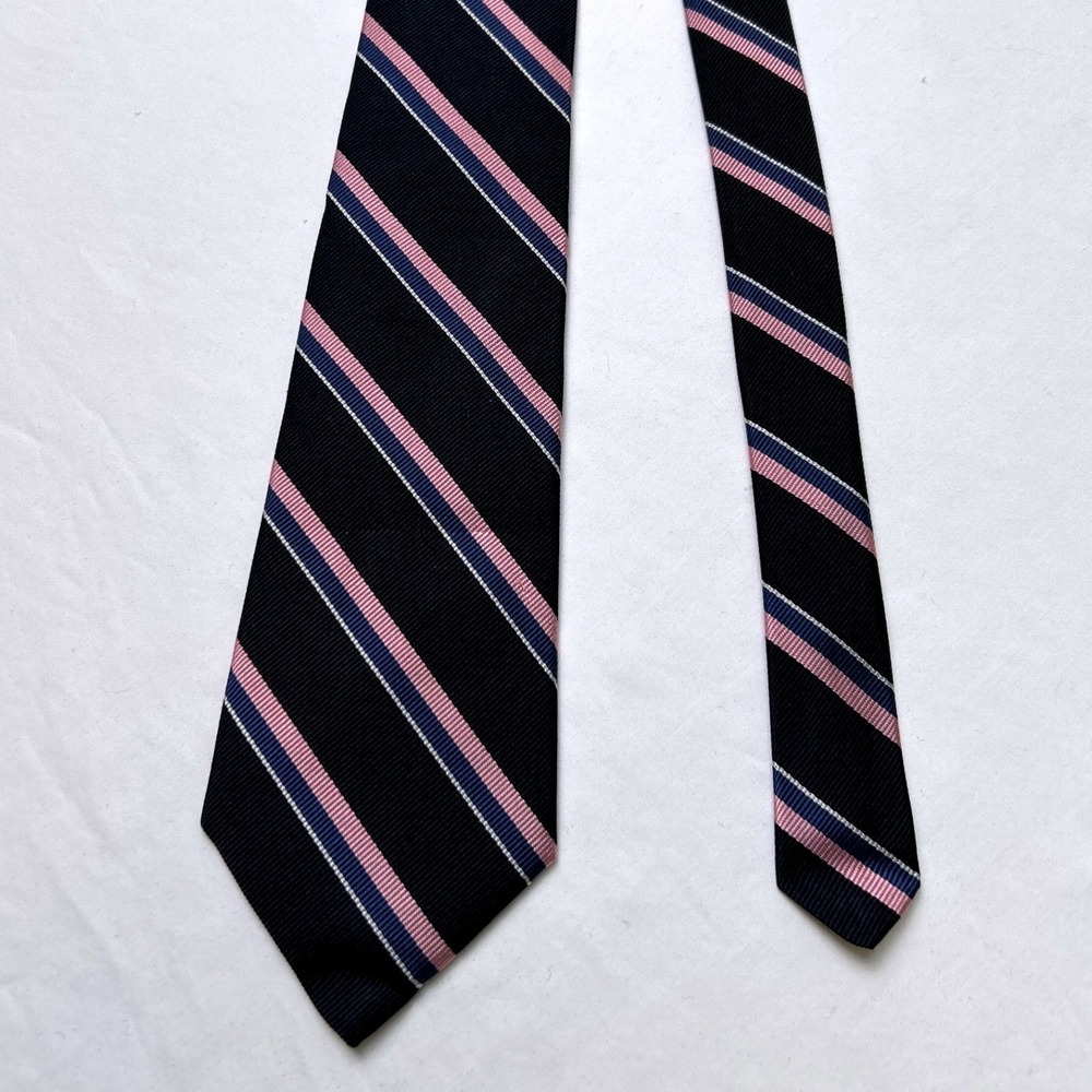 Jos A Bank Vintage Mens Executive Collection Striped Silk Necktie OS Navy Pink